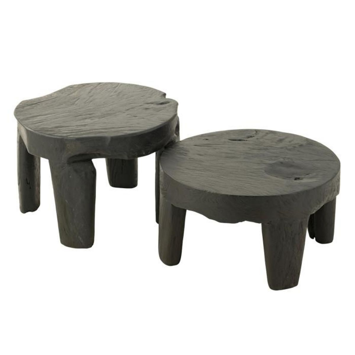 Paris Prix Lot de 2 Tables Basses  Tek  50cm Noir