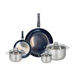 ELO Ensemble de 2 Poêles de cuisson 20 et 32 cm et 3 faitouts 12, 14 et 20 cm Elo Prima Brillant