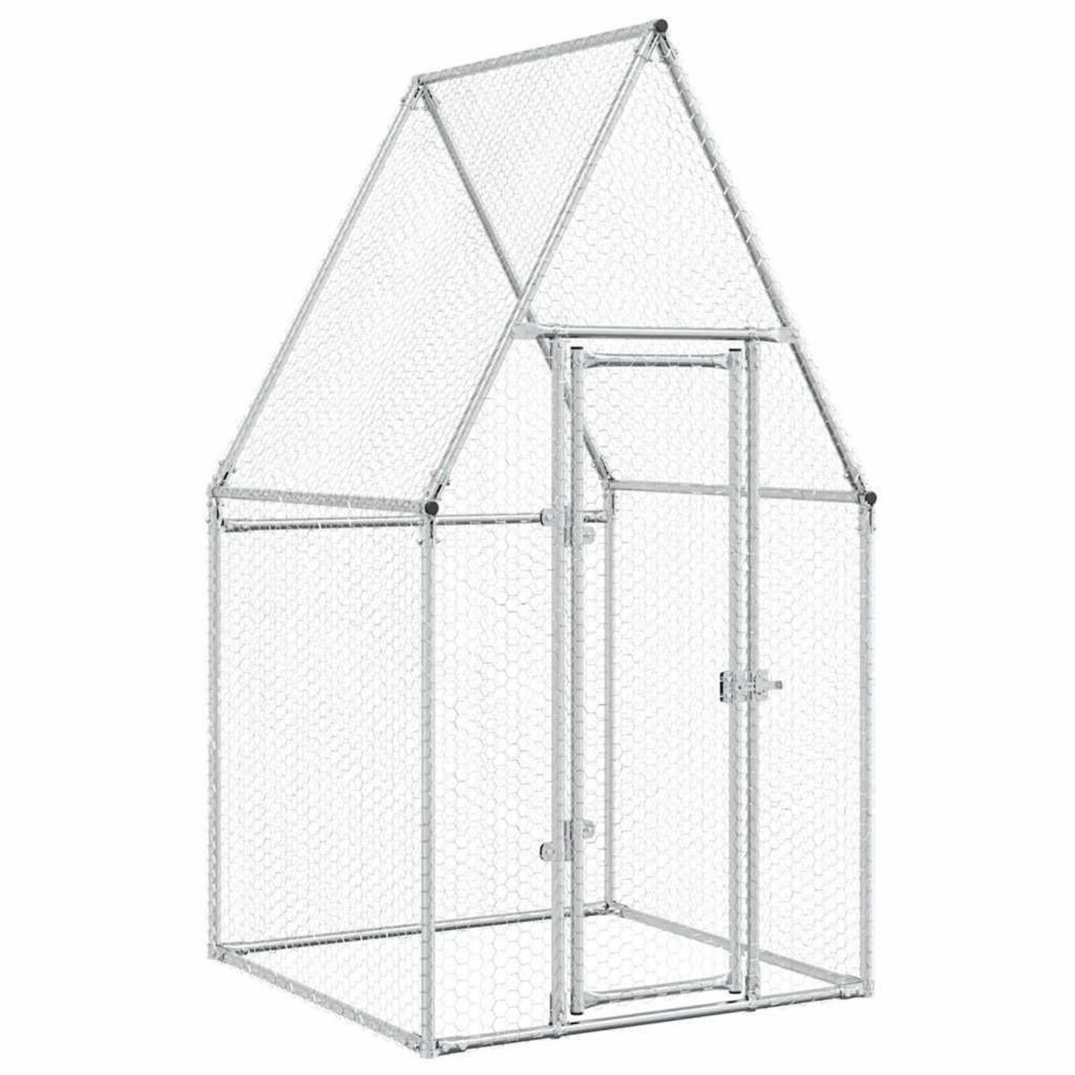 VIDAXL Cage pour poules argente 100x100x190 cm acier galvanise