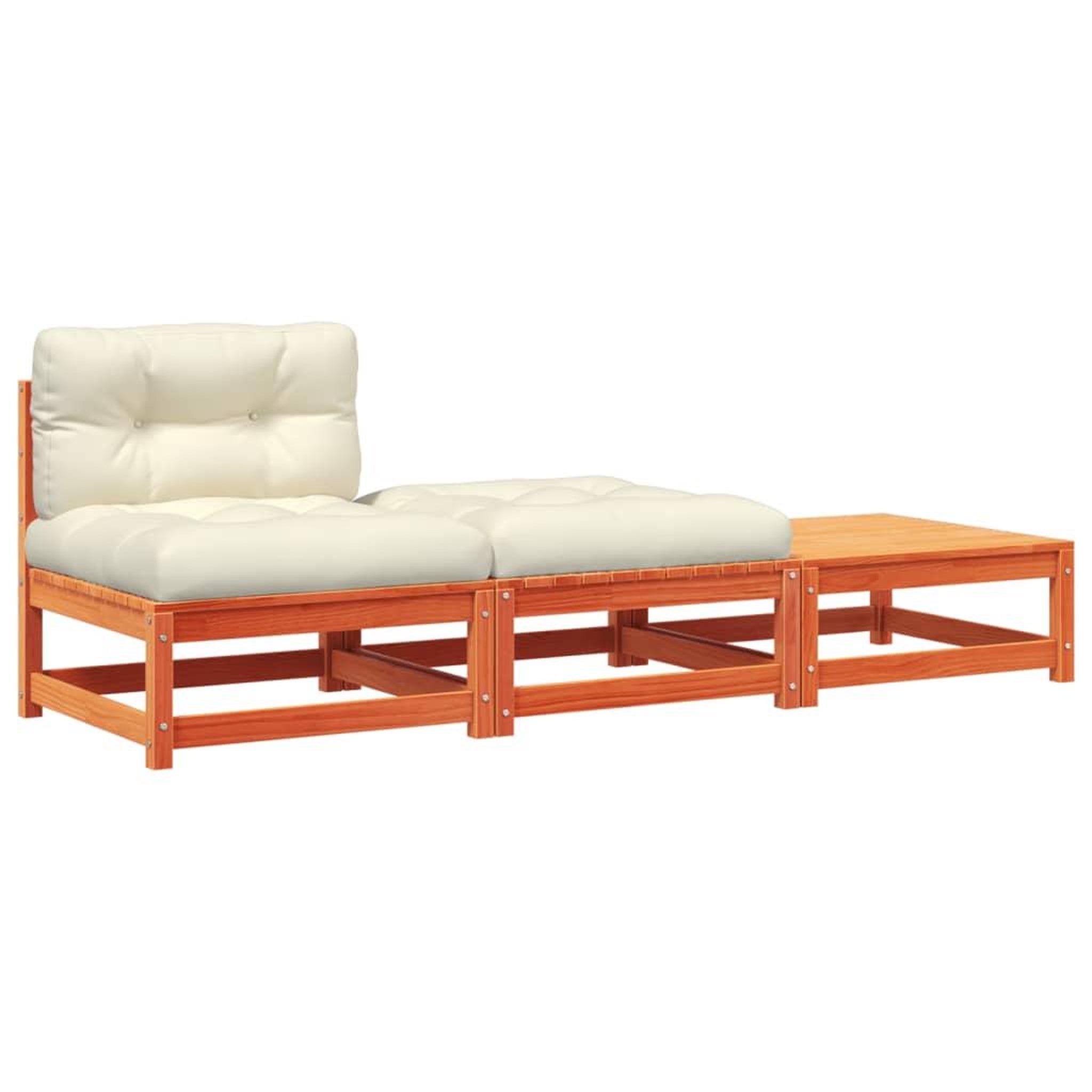 Voir la diapositive 2 : VIDAXL Canape de jardin sans accoudoirs avec coussins et repose-pieds