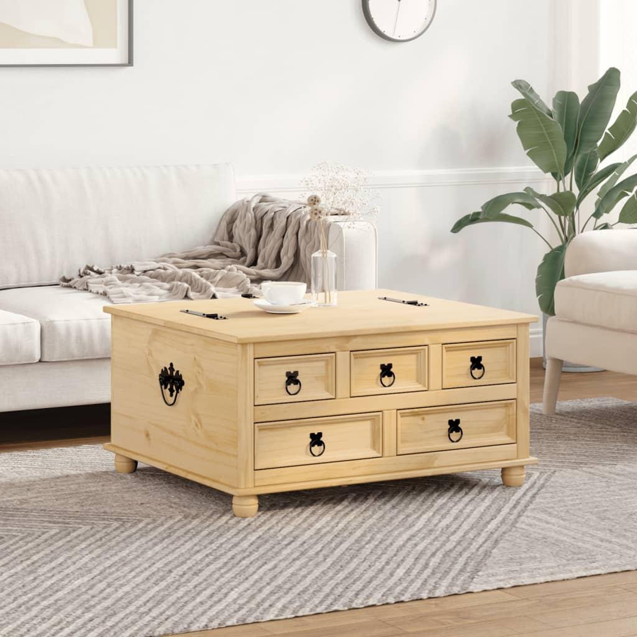 Voir la diapositive 3 : VIDAXL Boîte de rangement  90x78x45 cm bois de pin massif