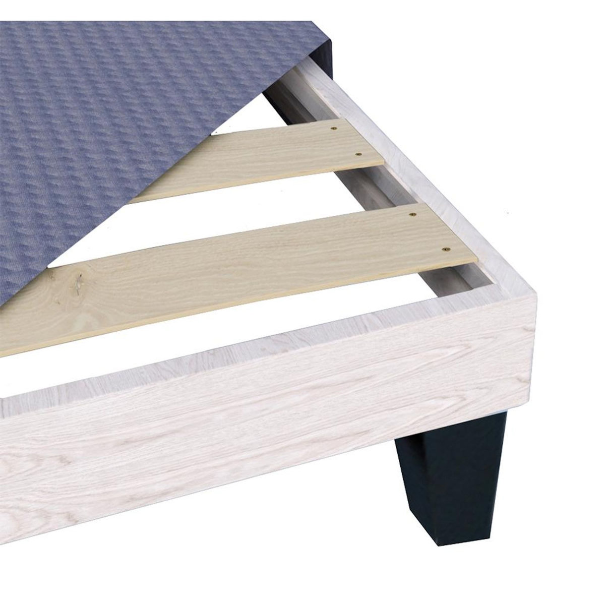 OLYMPE LITERIE OLYMPE LITERIE | Sommier en bois TAPISSIER KIT | Coloris Gris ciment | Livré en kit