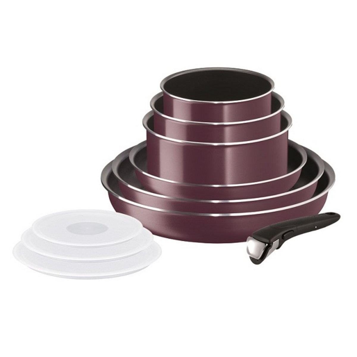 TEFAL Batterie de cuisine 10 pièces INGENIO ESSENTIAL Violet Byzantium 