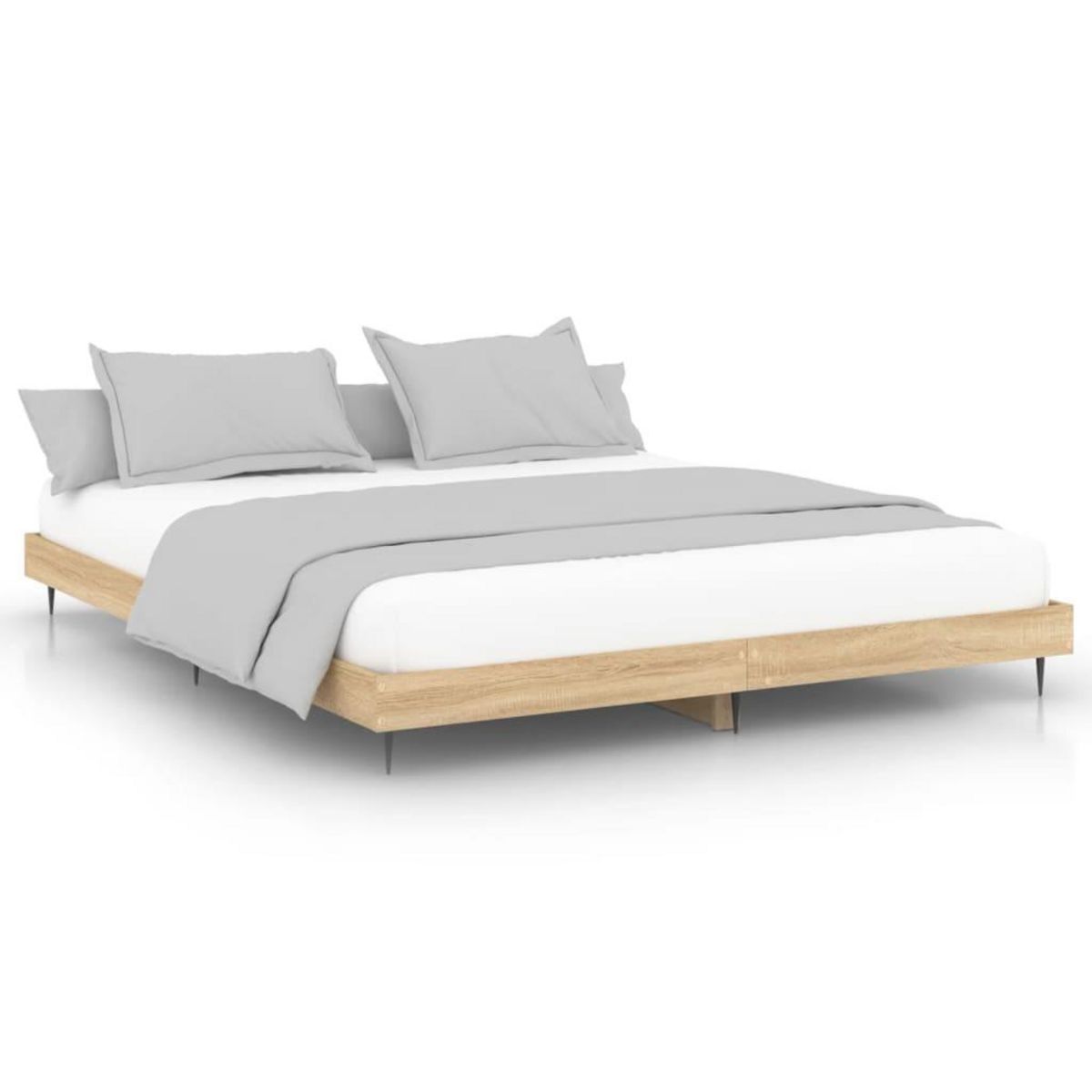 VIDAXL Cadre de lit sans matelas chene sonoma 180x200 cm