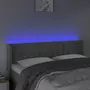 VIDAXL Tete de lit a LED Gris clair 147x16x78/88 cm Velours