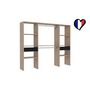 Voir la diapositive 3 : CONCEPT USINE Grand dressing bois avec 2 penderies, 6 étagères et 2 tiroirs ELYSEE