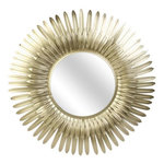 Paris Prix Miroir Mural Design  Plumes  53cm Or