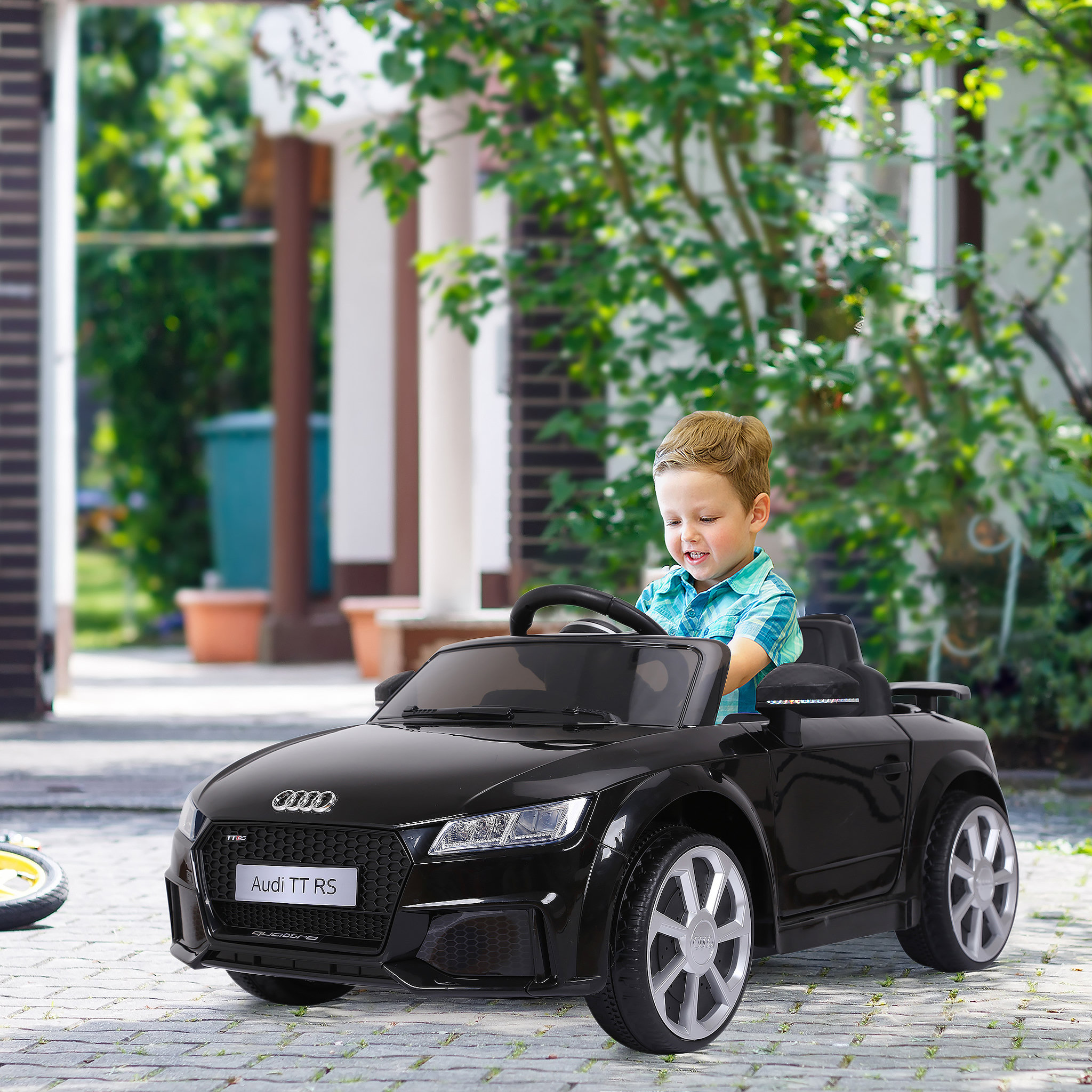 Voir la diapositive 2 : HOMCOM Véhicule électrique enfant TT RS 12 V 35 W V. max. 3 Km/h télécommande effets sonores + lumineux noir