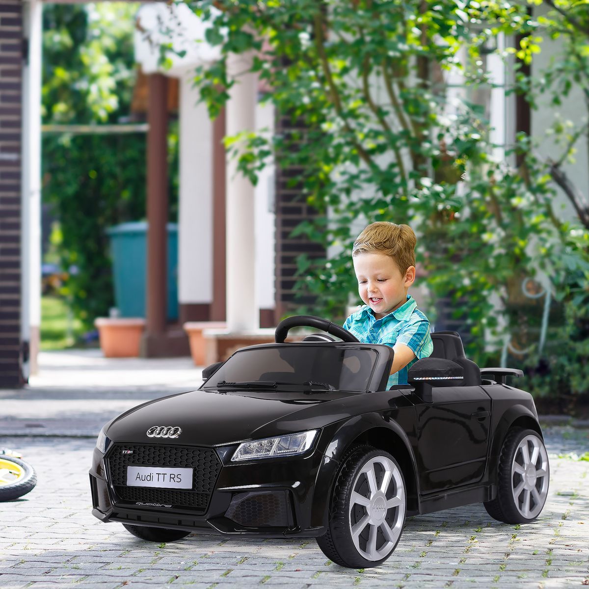 HOMCOM Véhicule électrique enfant TT RS 12 V 35 W V. max. 3 Km/h télécommande effets sonores + lumineux noir