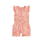 Petit Béguin Combishort bébé en gaze de coton Santa Giulia. Coloris disponibles : Orange