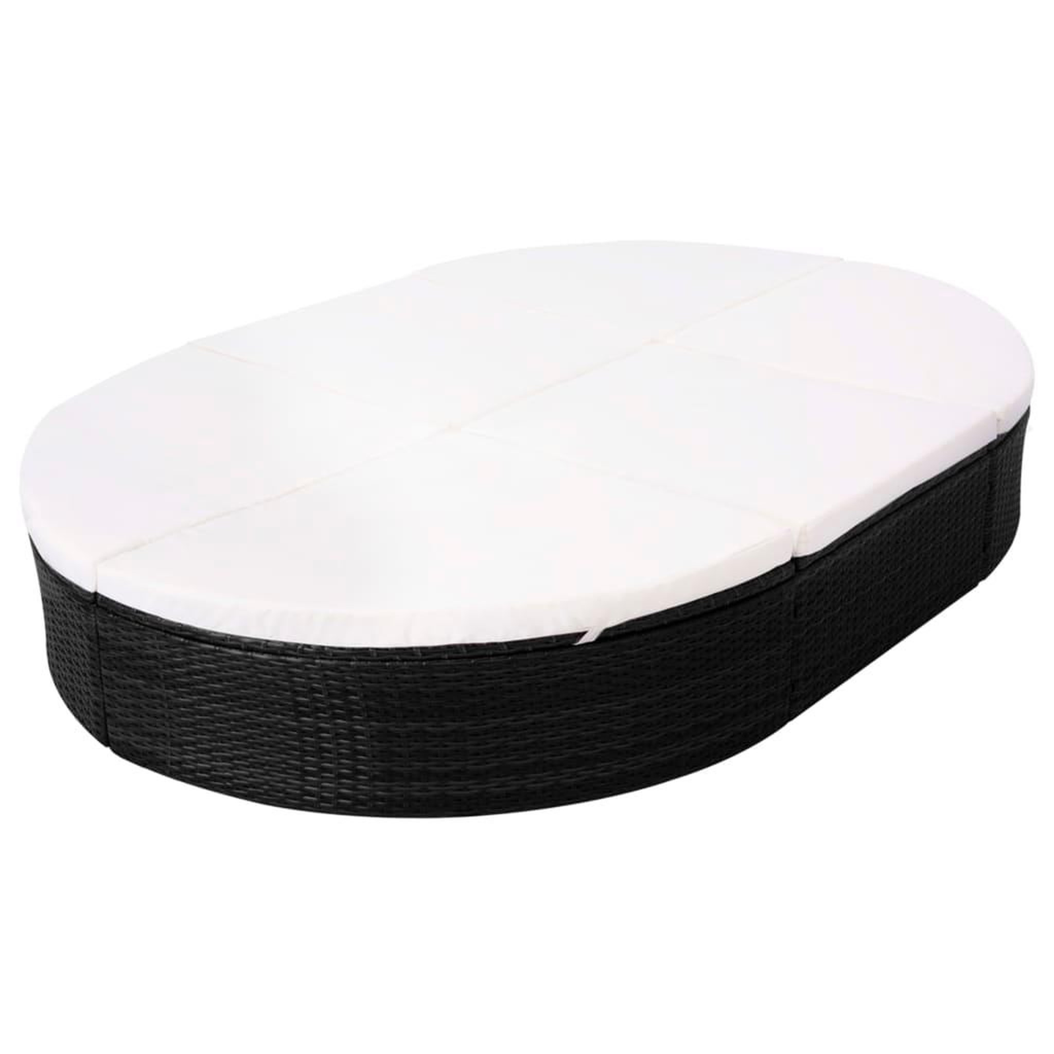 Voir la diapositive 5 : VIDAXL Lit de repos d'exterieur avec coussin Resine tressee Noir