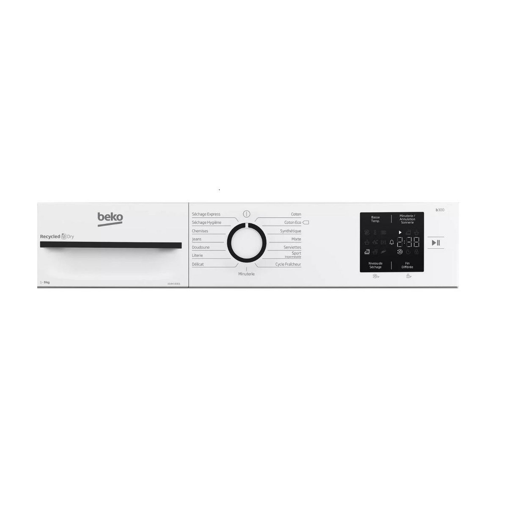 Voir la diapositive 3 : Beko Sèche-linge pompe à chaleur 60cm 9kg blanc - D14H19301