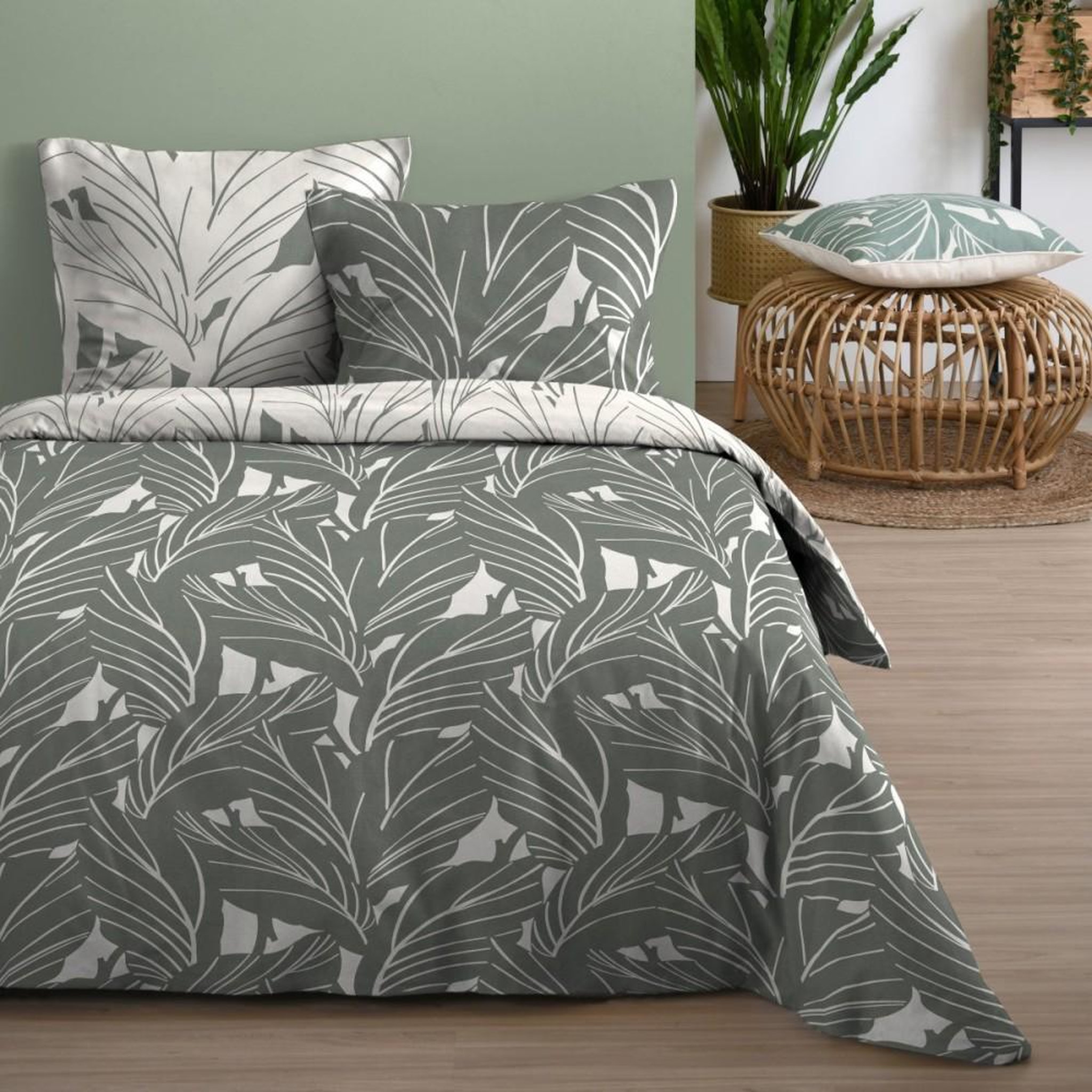 Voir la diapositive 1 : STOF Housse de couette 260x240 CALLUM + 2 taies coton 57 fils