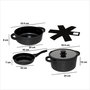 Voir la diapositive 4 : FIVE Batterie de cuisine en fonte d'aluminium - 4 pièces - Noir