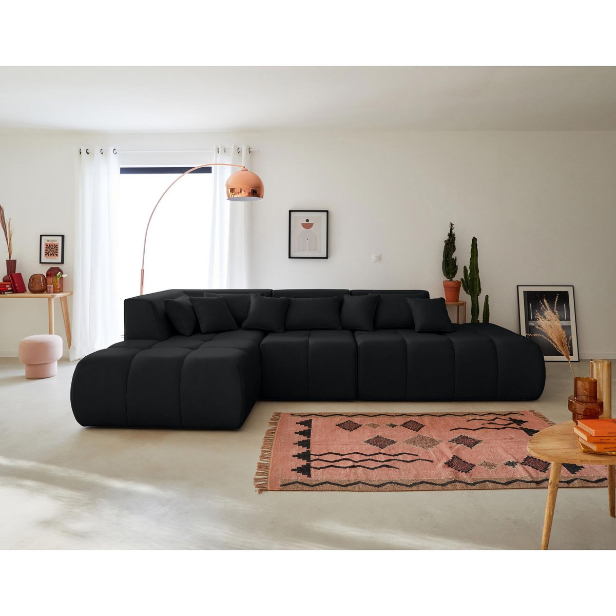 LISA DESIGN Caracas - canapé modulable d'angle gauche - 5 places - en tissu