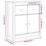 Voir la diapositive 6 : VIDAXL Buffet blanc 70x35x80 cm bois massif de pin