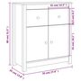 Voir la diapositive 6 : VIDAXL Buffet blanc 70x35x80 cm bois massif de pin