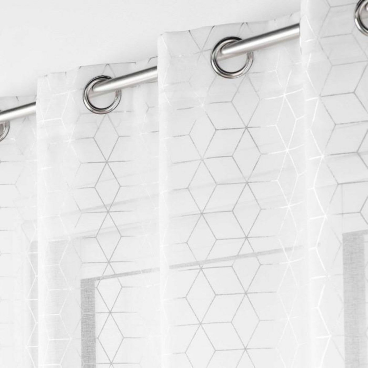 Paris Prix Rideau Voilage à Œillets  Milo  140x240cm Argent