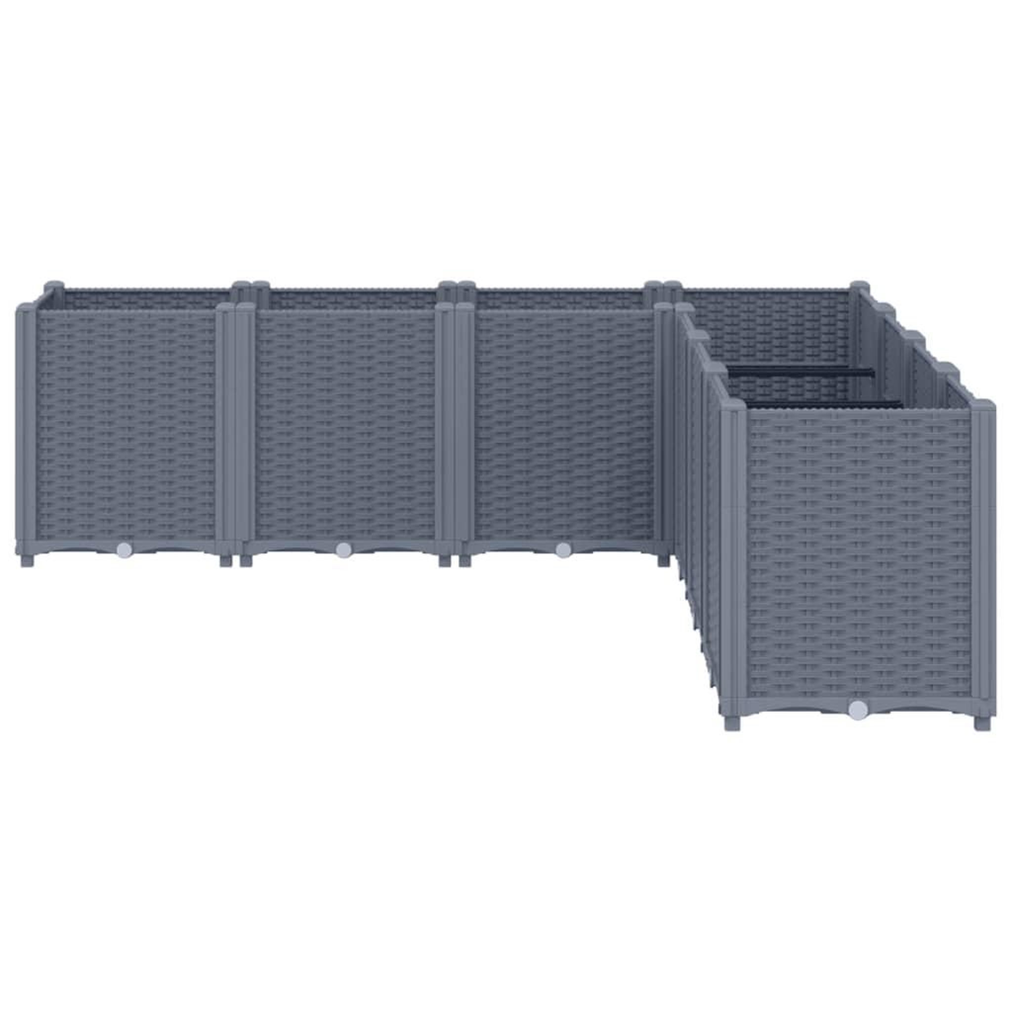 Voir la diapositive 3 : VIDAXL Jardiniere bleu gris 160x160x53 cm PP