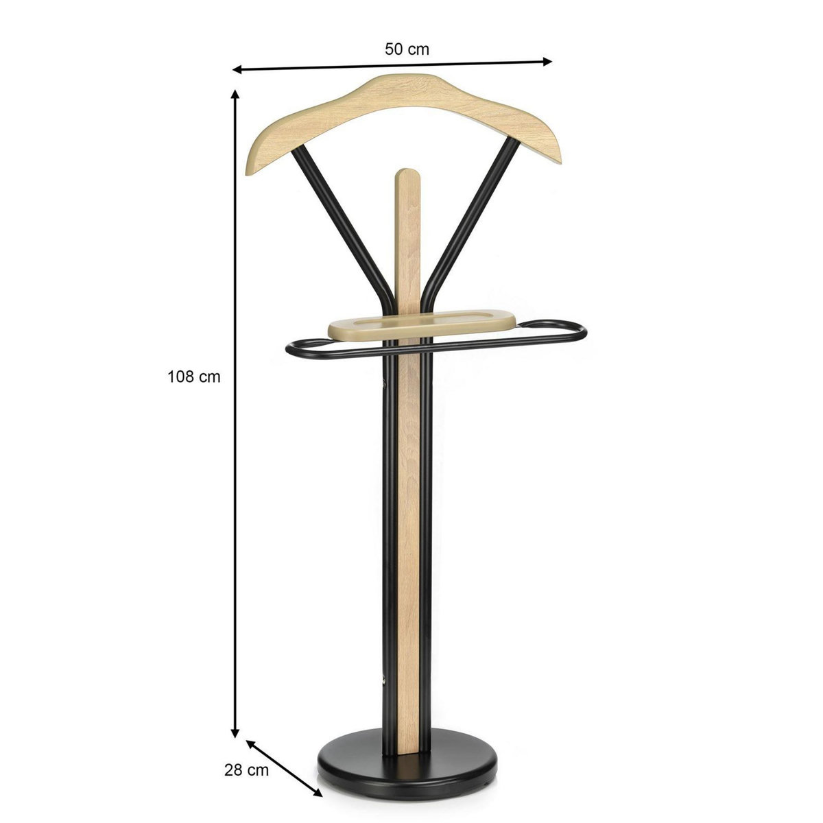 IDIMEX Valet MATTEO en métal et en bois