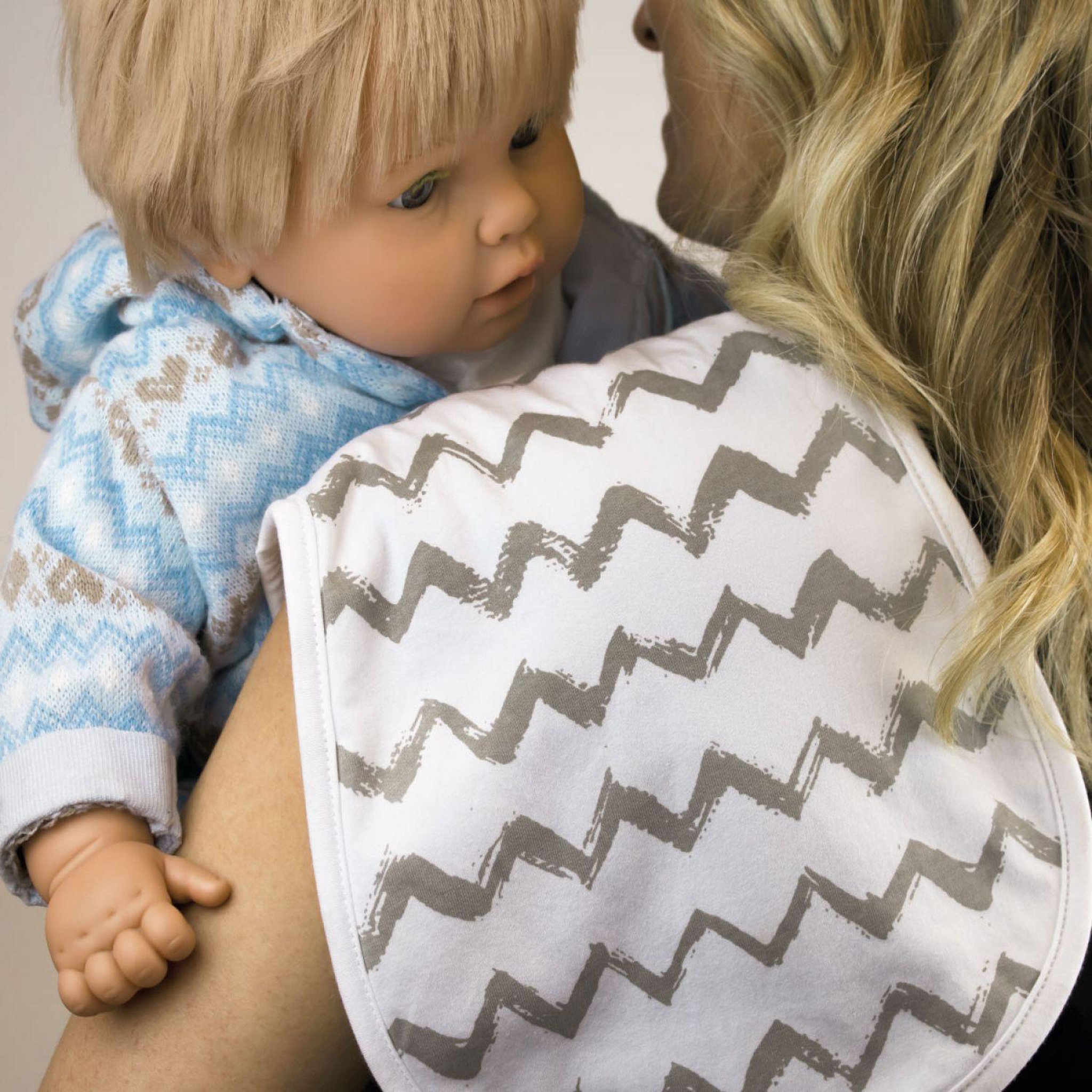 Voir la diapositive 4 : Monsieur Bébé Lot de 20 bavoirs bébé pour épaule 100% coton