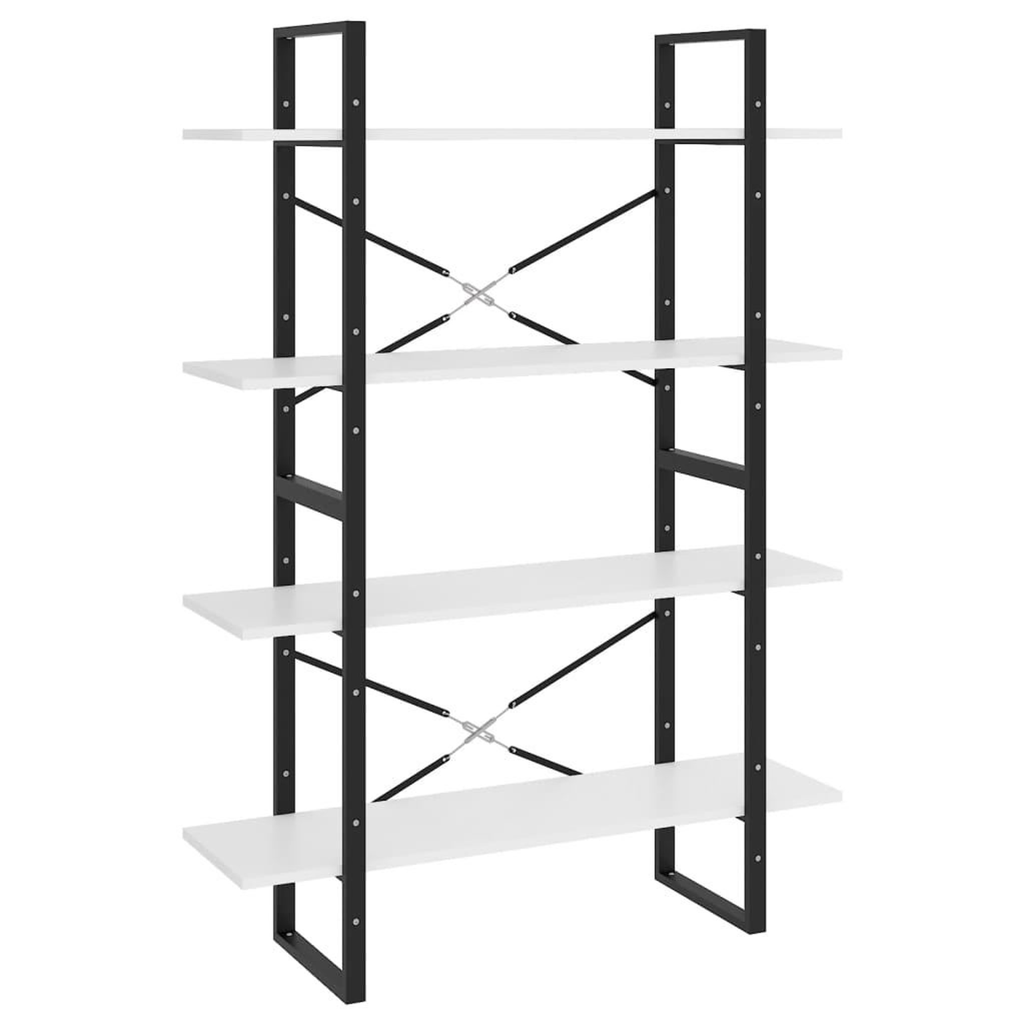 Voir la diapositive 2 : VIDAXL Bibliotheque a 4 niveaux blanc 100x30x140 cm bois d'ingenierie