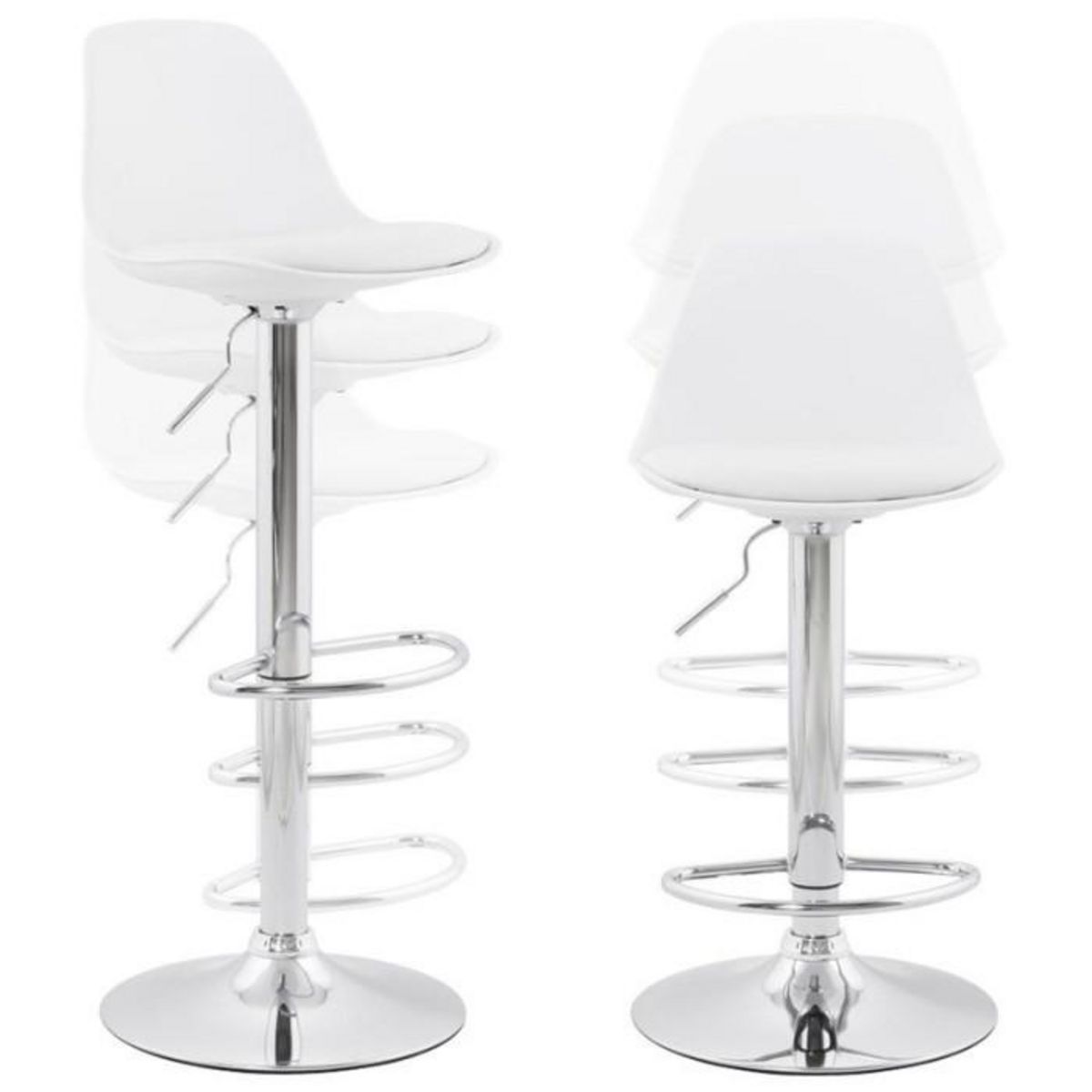 Paris Prix Tabouret de Bar  Queen  81-104cm Blanc