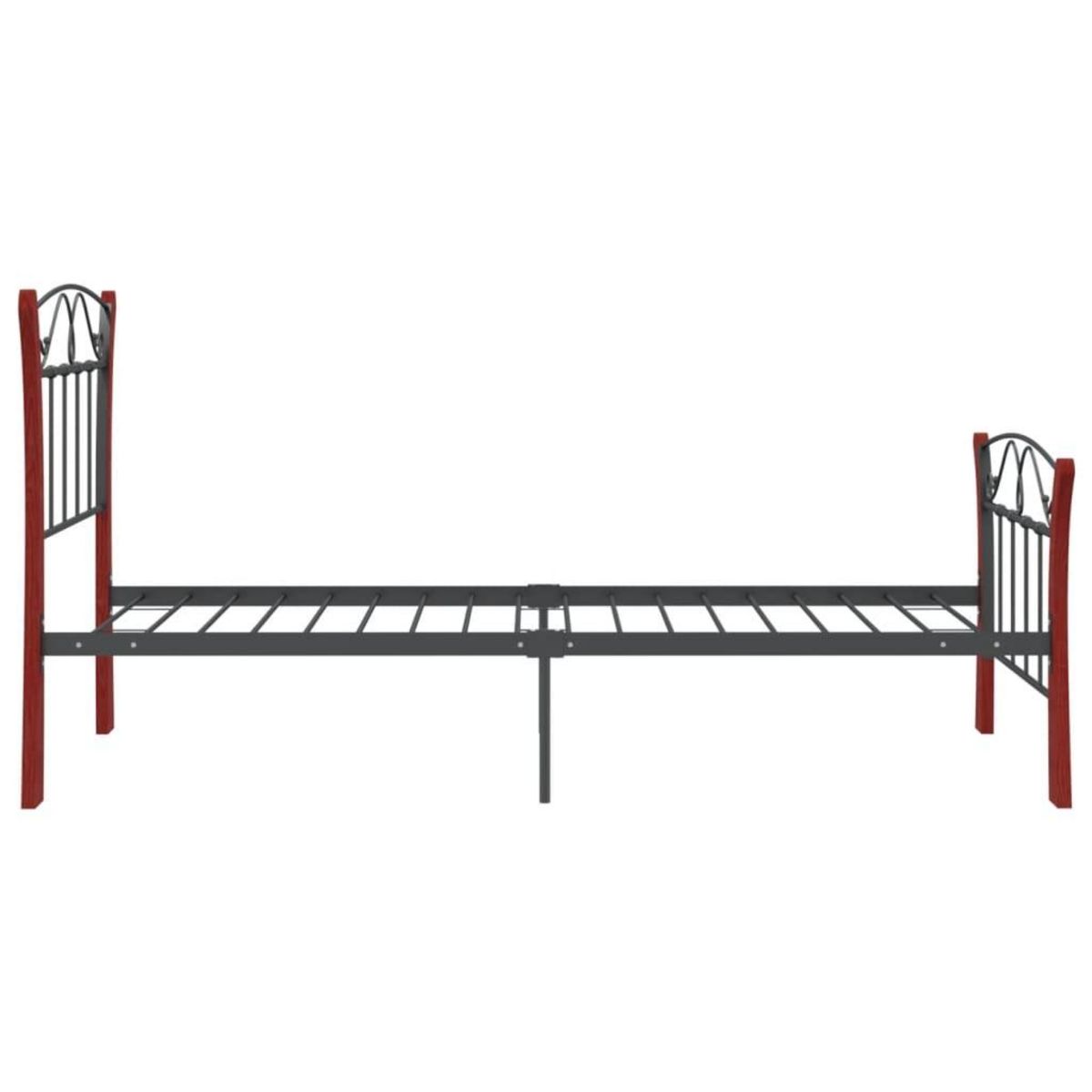 VIDAXL Cadre de lit sans matelas noir metal 90x200 cm