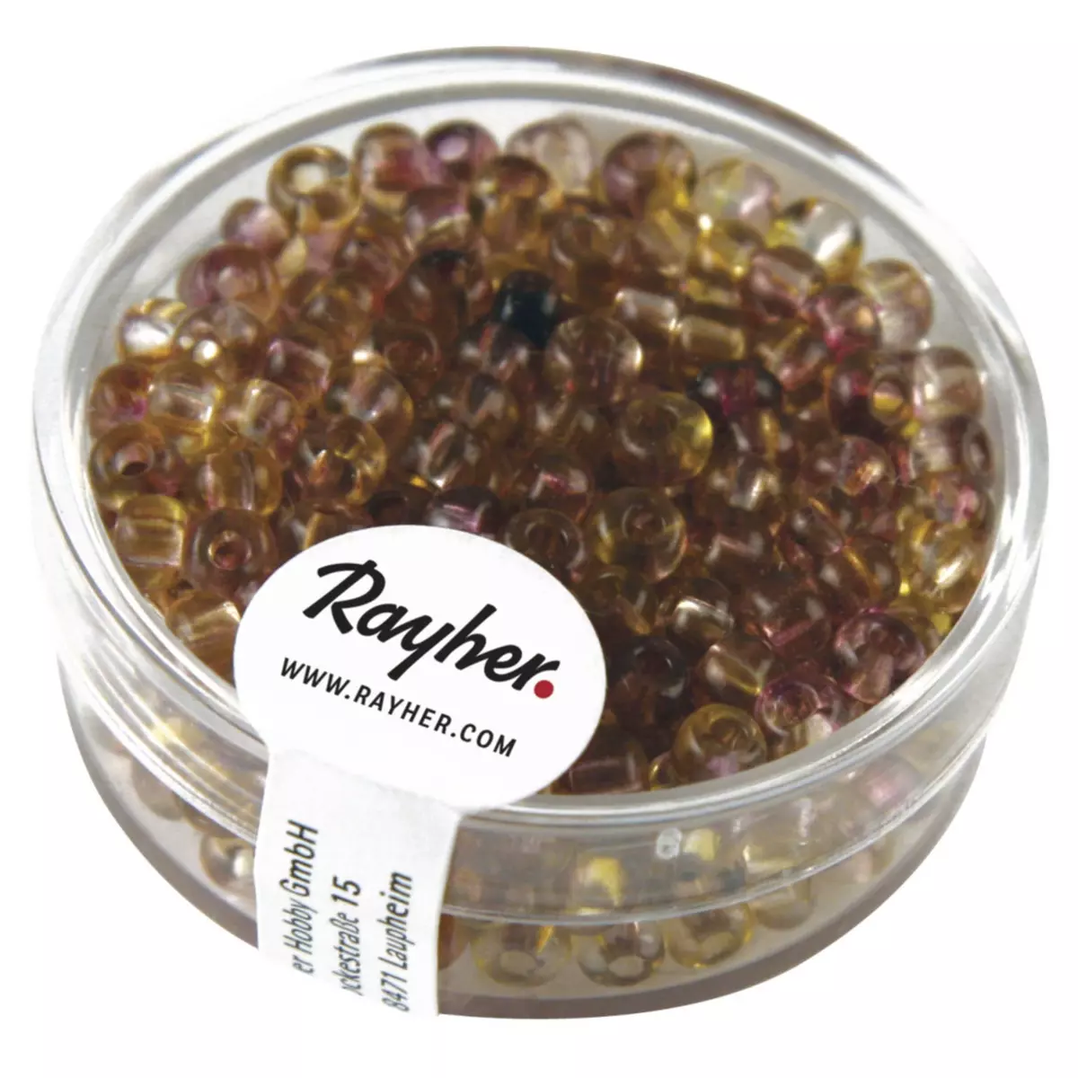 Rayher Rocailles,ø 4 mm, Two Tone, orchidée, boîte 17 g