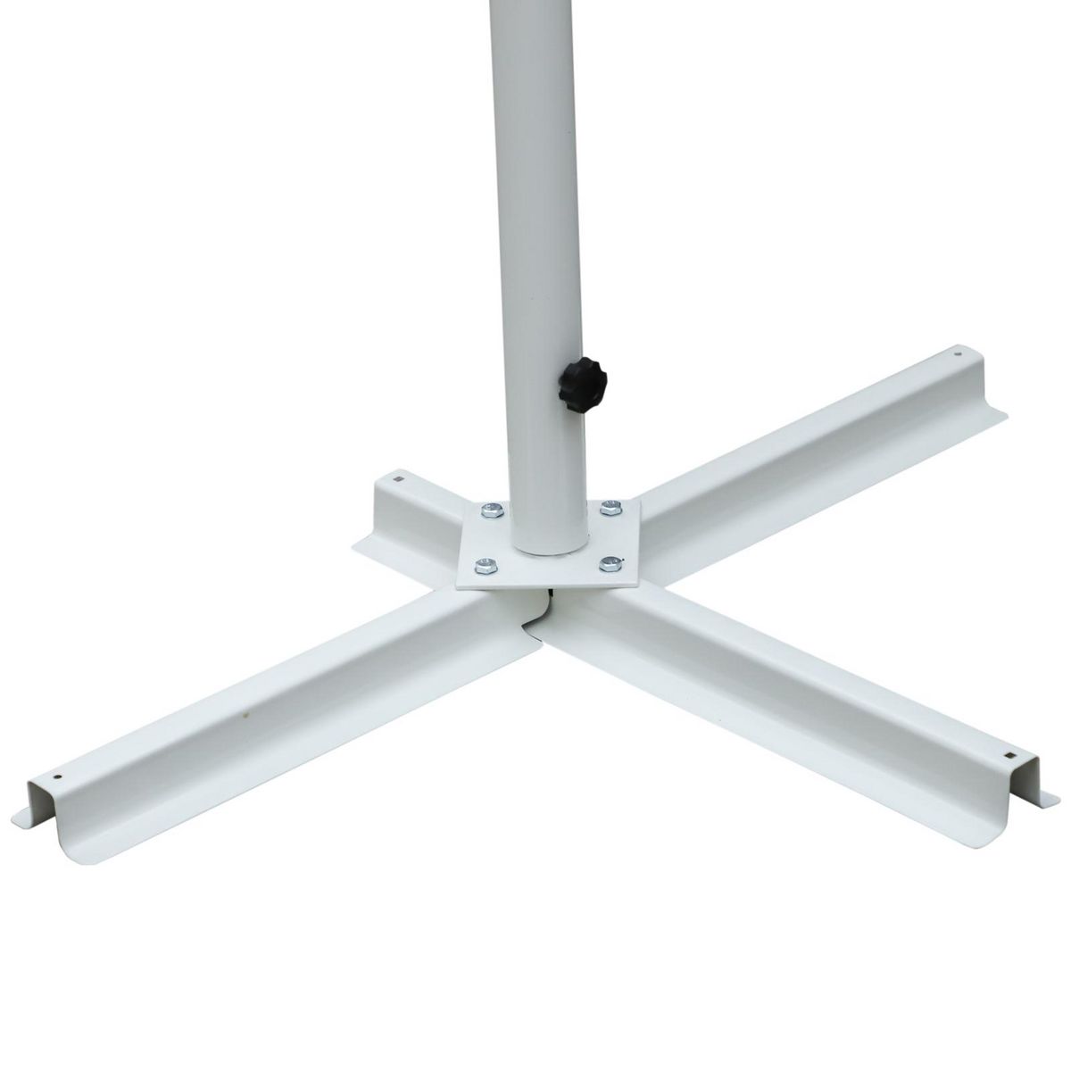 OUTSUNNY Store double pente manuel rétractable inclinaison réglable acier époxy blanc polyester imperméabilisé anti-UV beige dim. 4,50L x 3,40l x 2,55H m