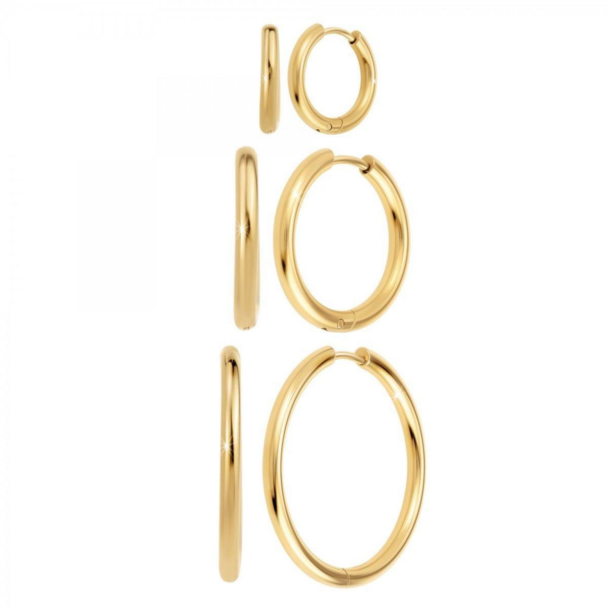 SC BOHEME Lot de 3 paires de boucles d'oreilles SC Bohème en acier inoxydable