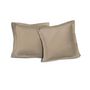 Voir la diapositive 2 : LOVELY HOME LOVELY HOME Lot de 2 Taies dOreillers 100% coton 63x63 cm - Beige