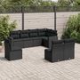 Voir la diapositive 1 : VIDAXL Salon de jardin 8 pcs avec coussins noir resine tressee