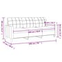 Voir la diapositive 6 : VIDAXL Canape a 3 places Rouge bordeaux 180 cm Similicuir