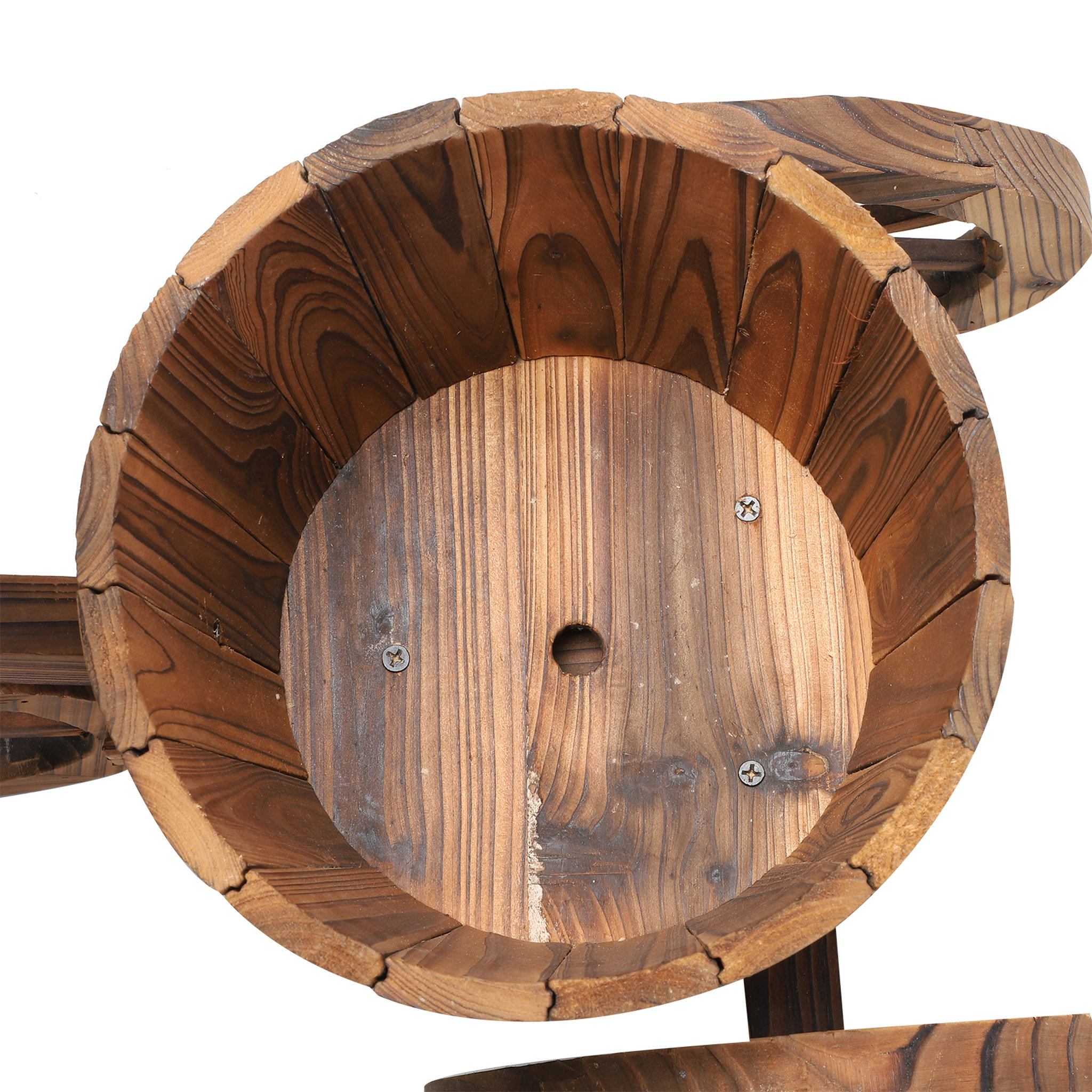 Voir la diapositive 6 : OUTSUNNY Porte plante tricycle - étagère de pots de fleurs - jardinière dim. 52L x 31l x 45H cm - bois de sapin