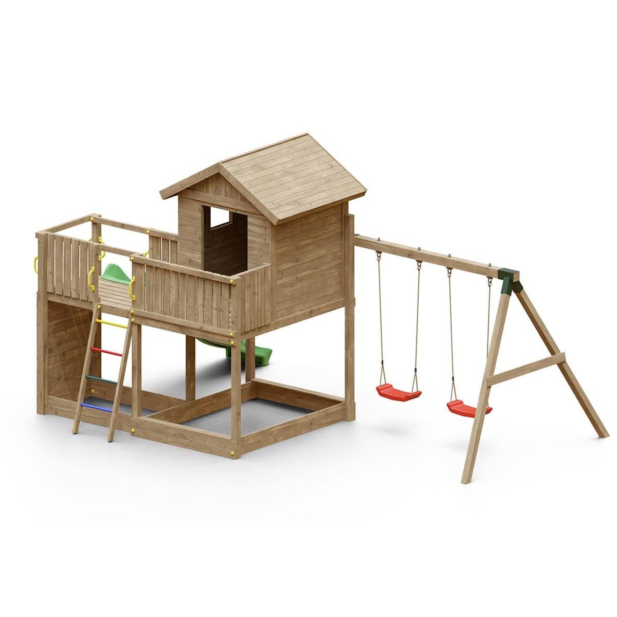 Fungoo Aire de jeux Galaxy L avec balançoire double - Fungoo