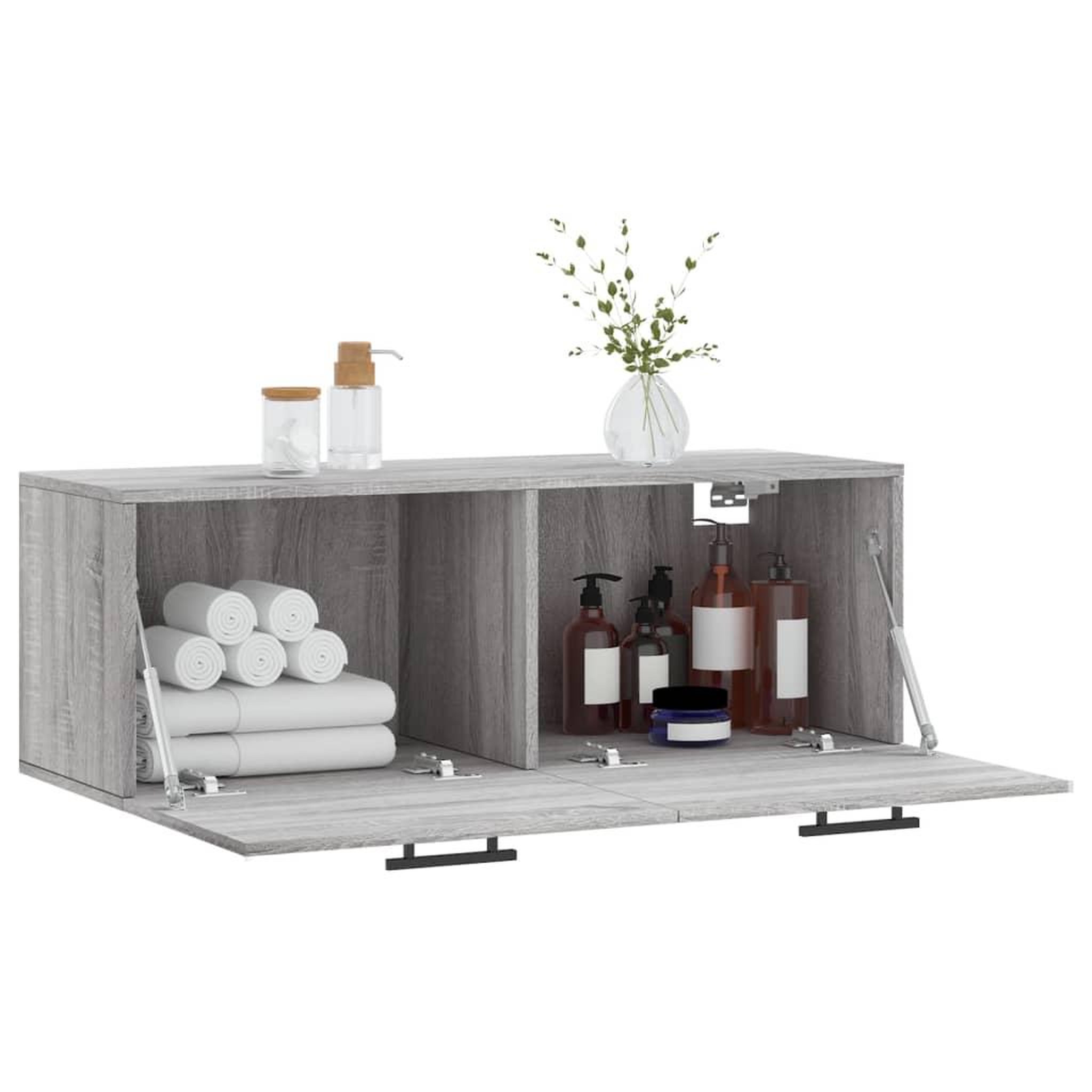 Voir la diapositive 4 : VIDAXL Armoire murale sonoma gris 100x36,5x35 cm bois d'ingenierie