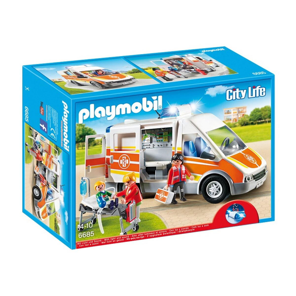 PLAYMOBIL 6685 - City Life - Ambulance avec gyrophare et sirène pas cher 