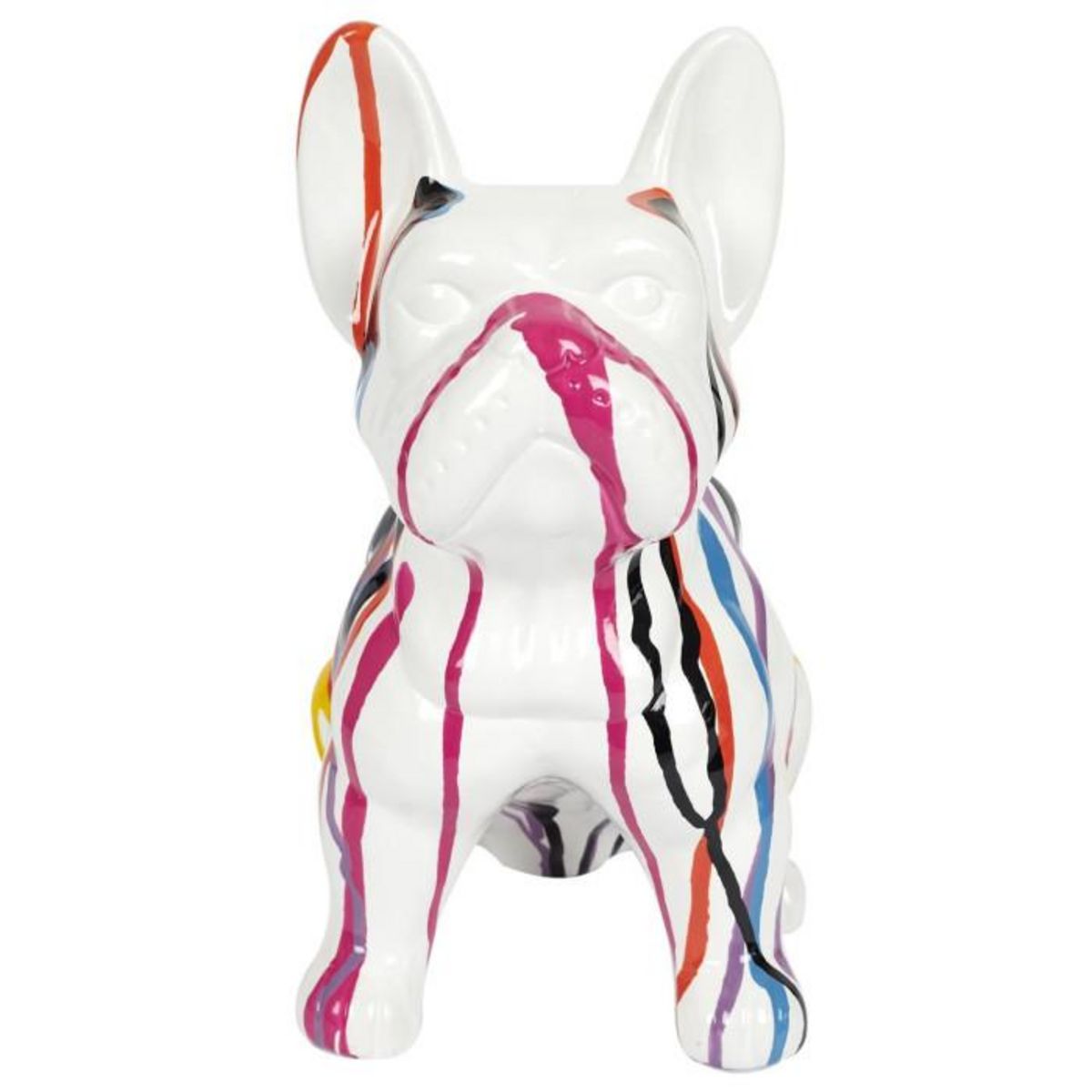Paris Prix Statuette Déco  Bulldog Coulures  30cm Multicolore