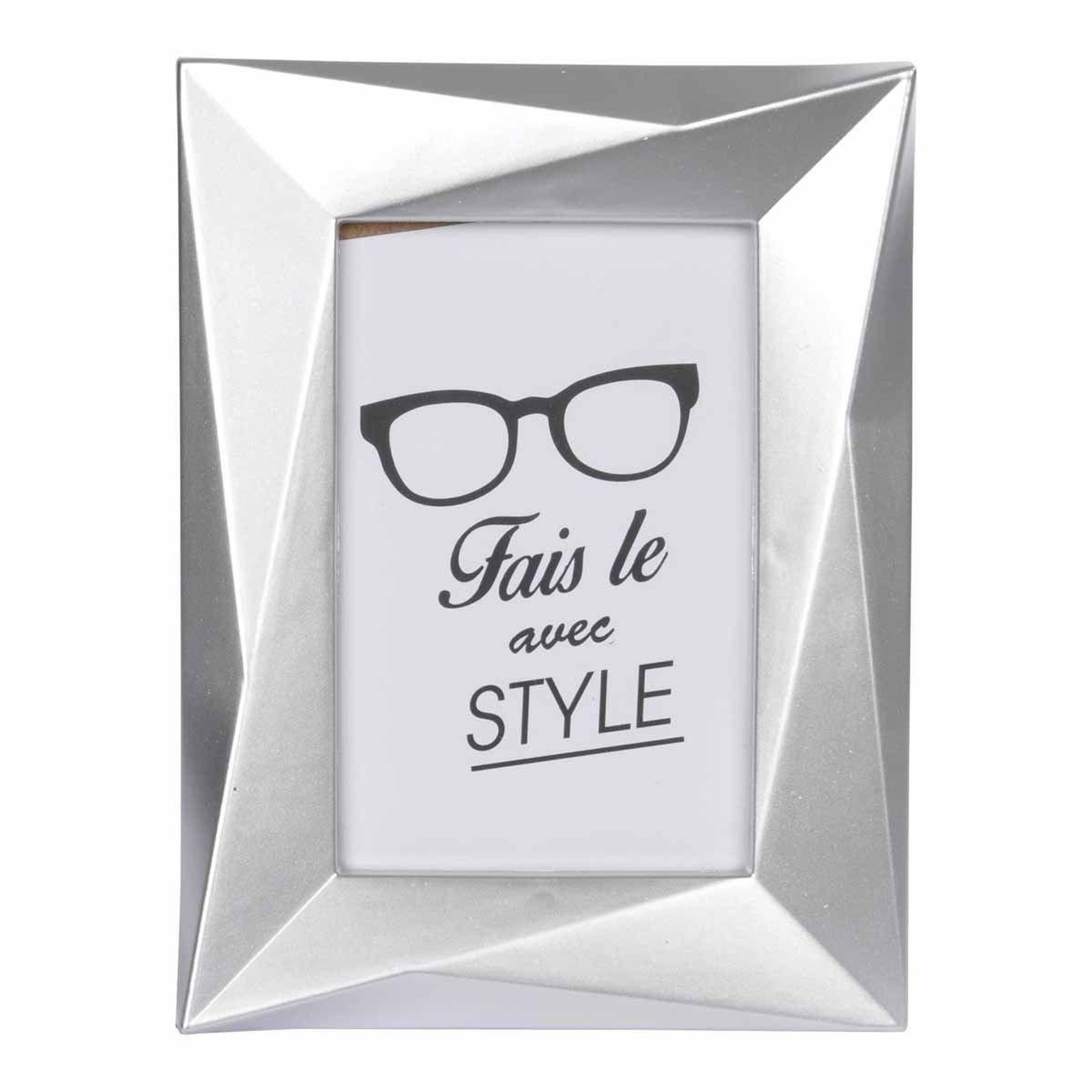 Voir la diapositive 2 : HOMEA Cadre photo déco  origami frame  20x25cm argent
