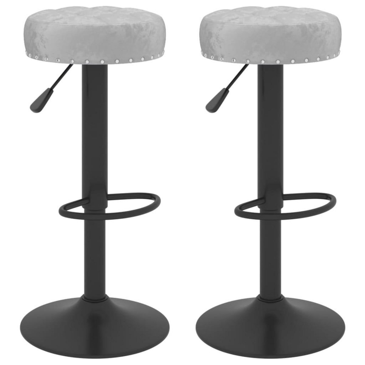 VIDAXL Tabourets de bar lot de 2 gris velours