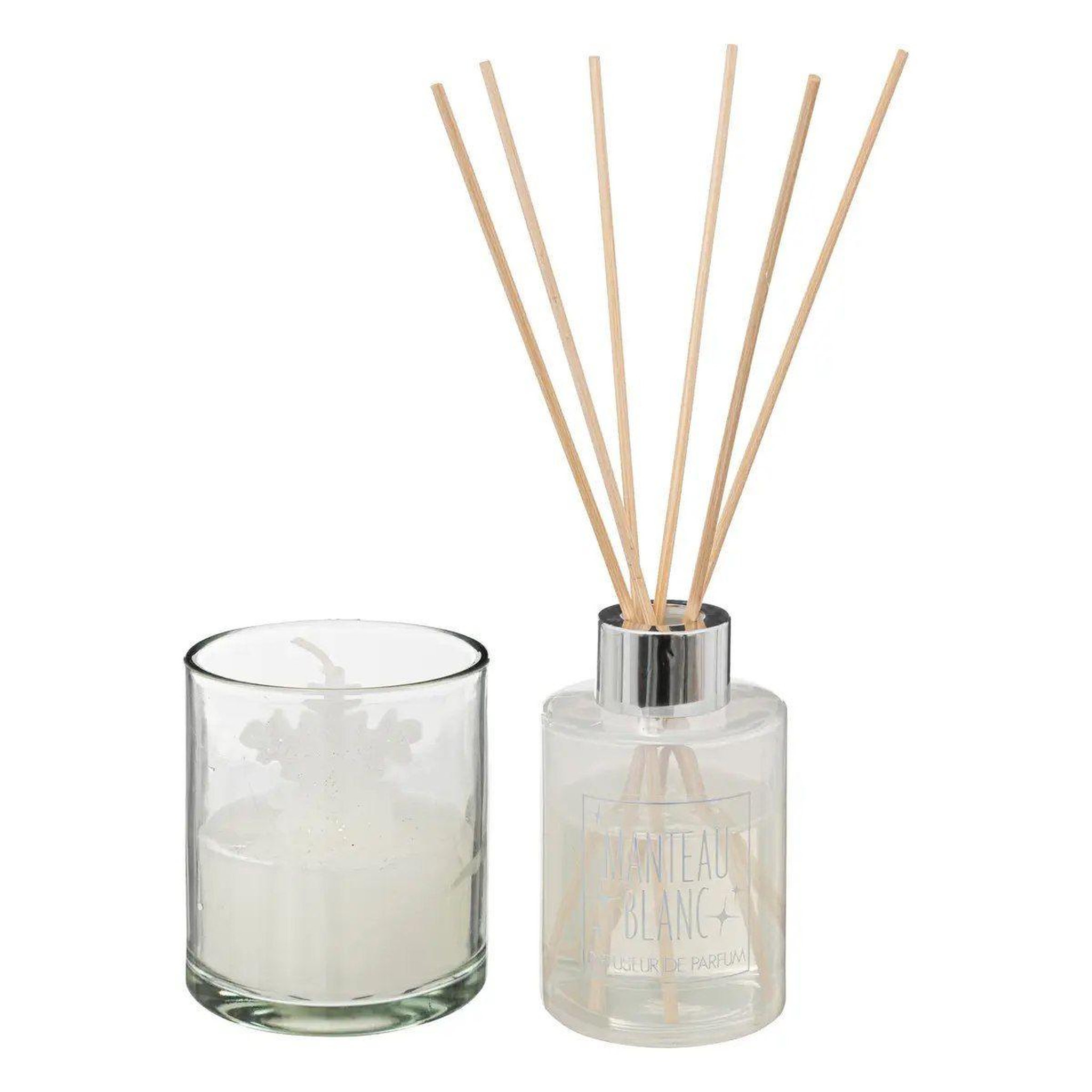 Voir la diapositive 4 : ATMOSPHERA Coffret bougie & diffuseur parfum  lola  20cm blanc