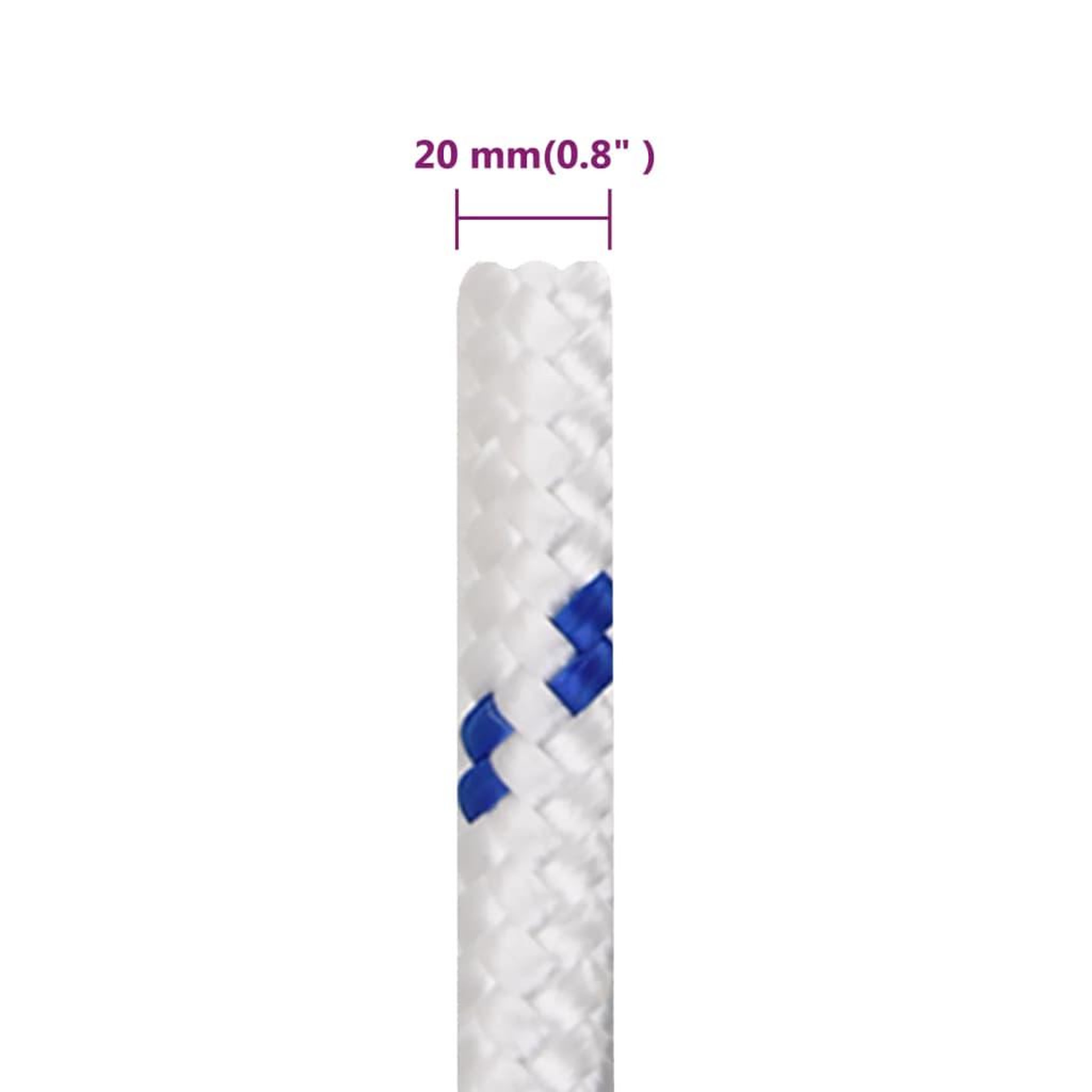 Voir la diapositive 6 : VIDAXL Corde de bateau Blanc 20 mm 100 m Polypropylene