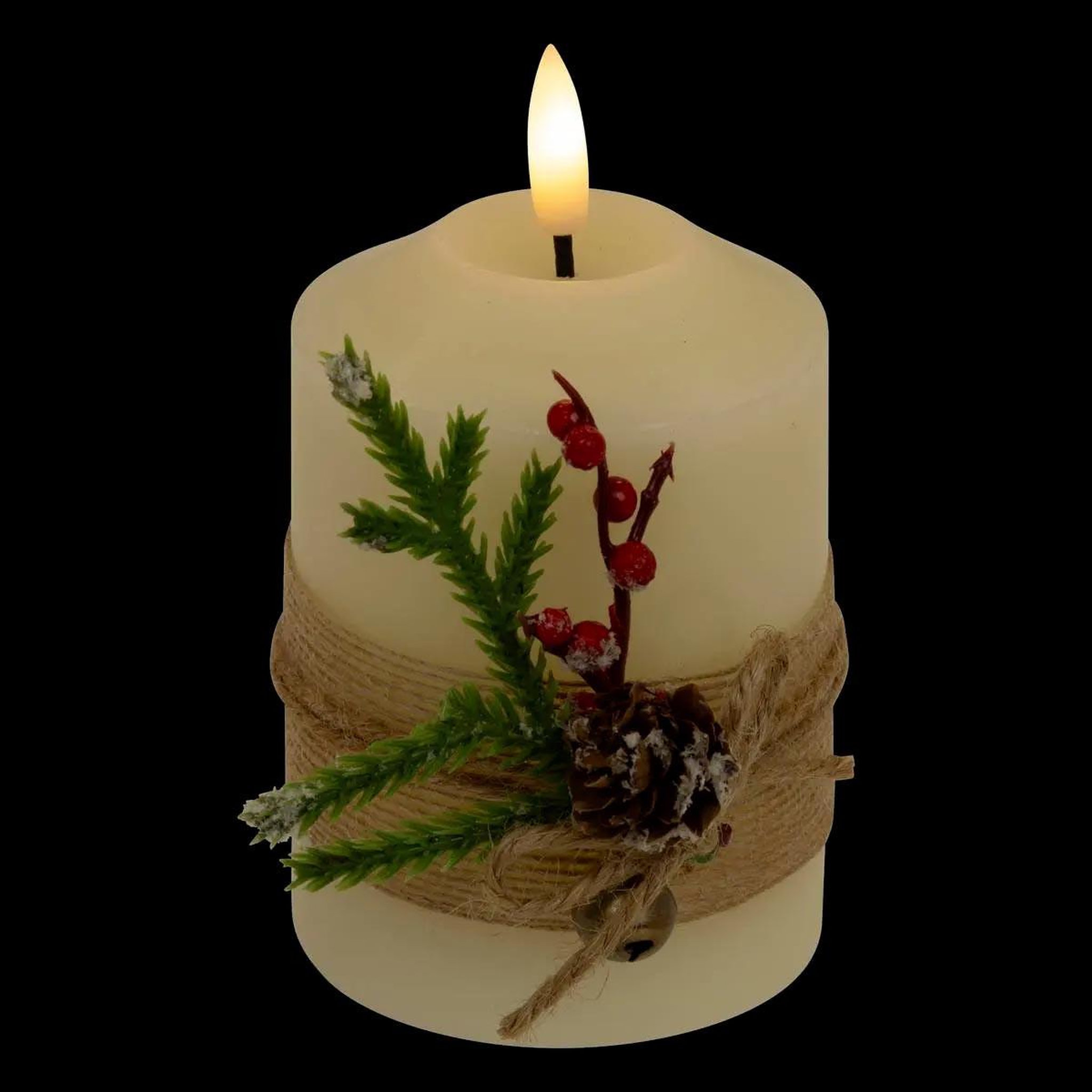 Voir la diapositive 6 : ATMOSPHERA Bougie led de noël  branche  12cm blanc