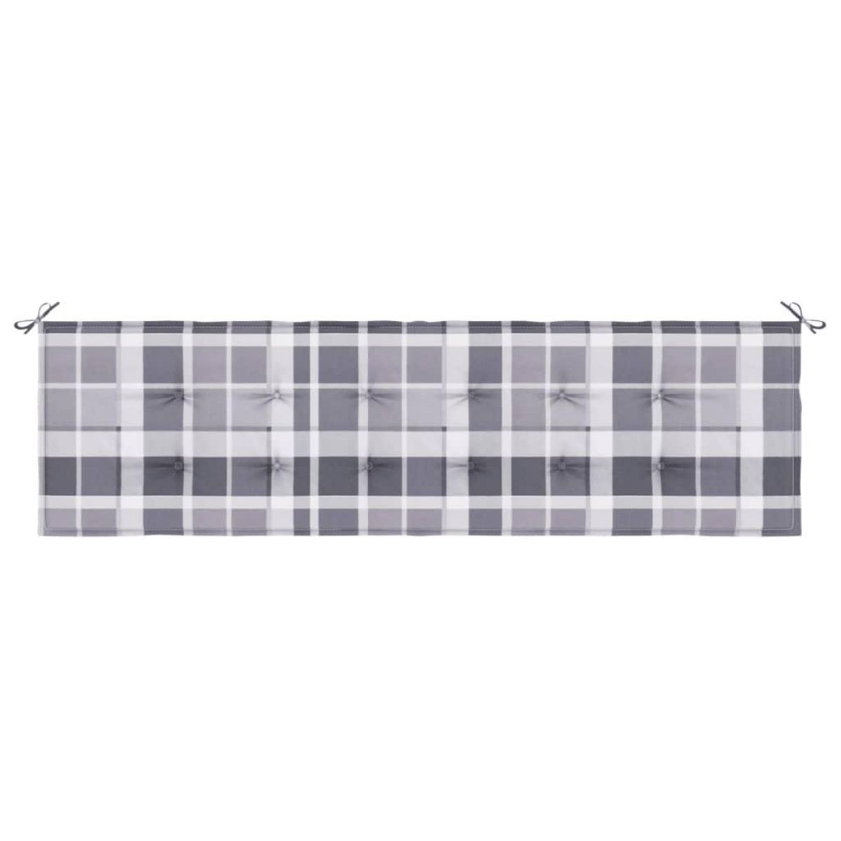 VIDAXL Coussin de banc de jardin motif a carreaux gris 180x50x3 cm