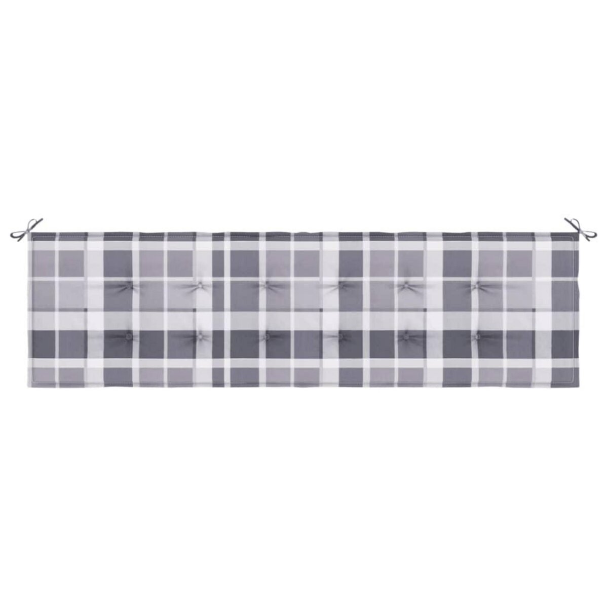 VIDAXL Coussin de banc de jardin motif a carreaux gris 180x50x3 cm