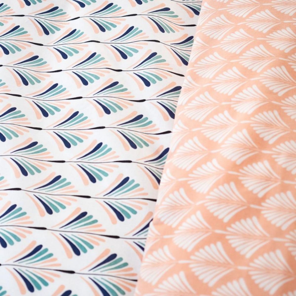 COTE DECO Housse de couette 260x240 VOLEA + 2 taies 100% coton adouci 57 fils/cm2