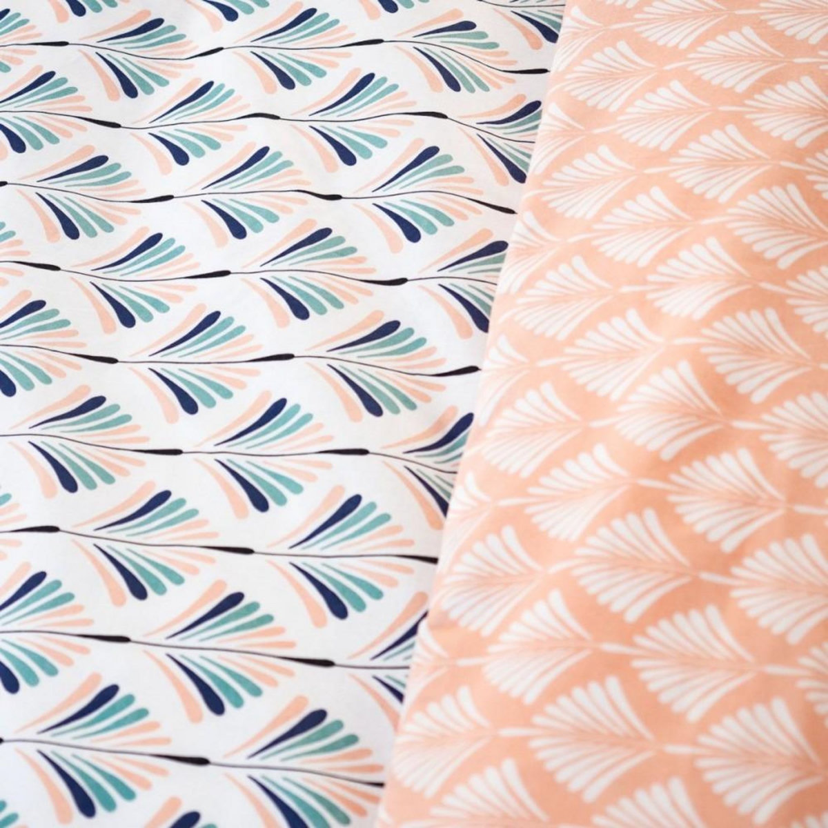 COTE DECO Housse de couette 260x240 VOLEA + 2 taies 100% coton adouci 57 fils/cm2