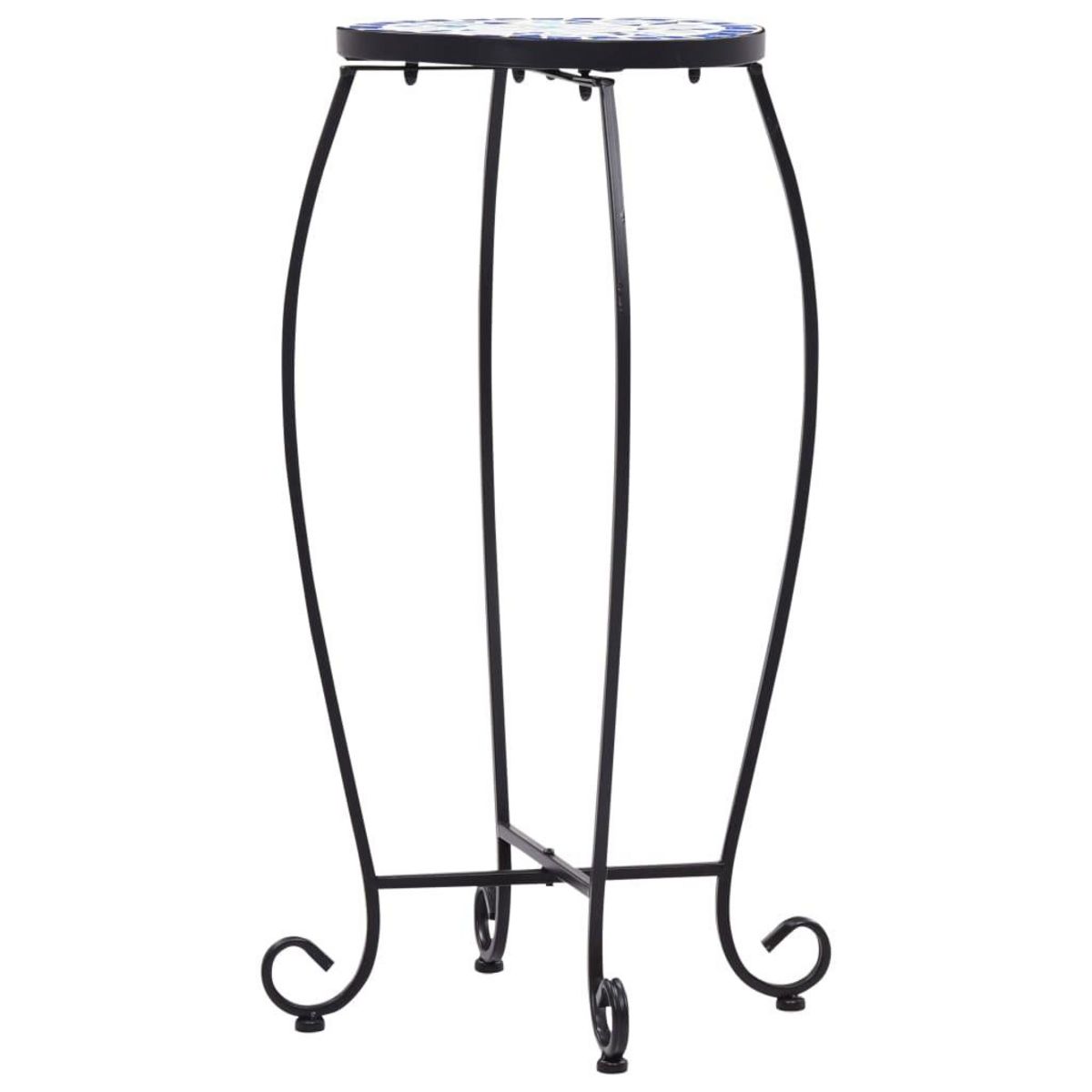 VIDAXL Tables mosaïque 3 pcs Bleu et blanc Ceramique