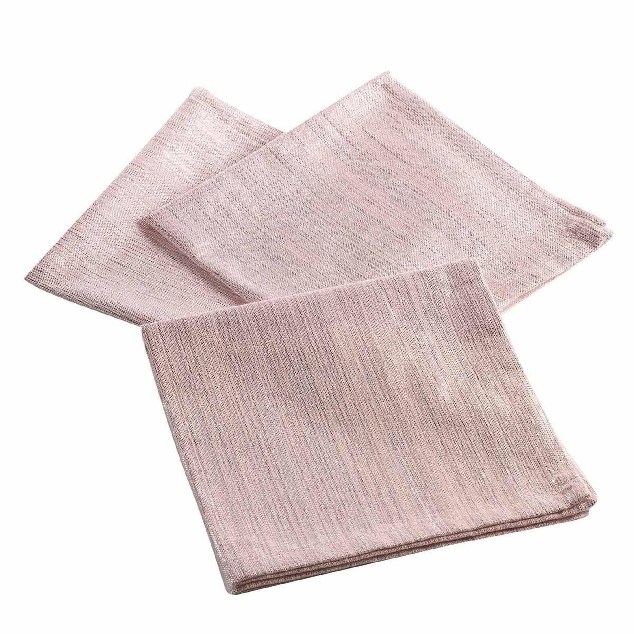 Douceur d'Intérieur Lot de 3 serviettes de table  elegancia  40x40cm rose